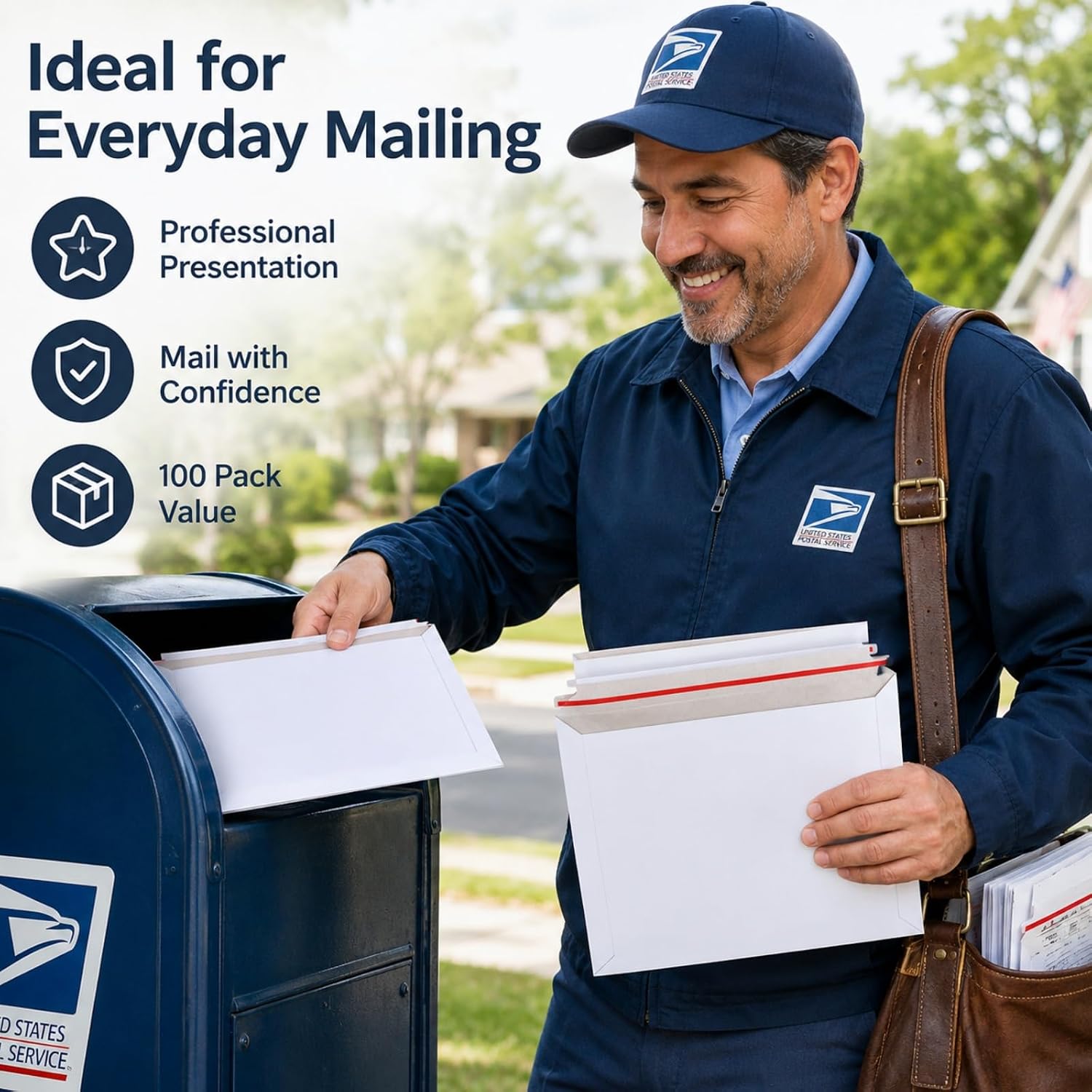 100PCS Stay Flat Mailers, 6x10 Inch Rigid Mailers Cardboard Envelopes, Self-Seal Mailers, White Rigid Shipping