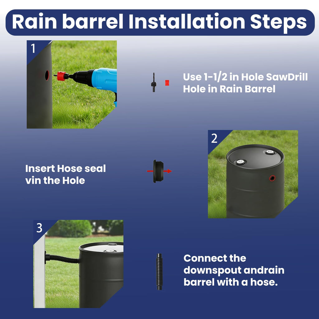 Rain Barrel Diverter Kit for Rectangular Downspouts, 1 Set