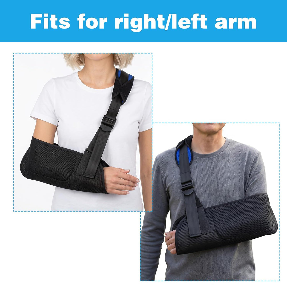 Arm Sling, Shoulder Immobilizer Breathable Sling for Shoulder Injury, Shoulder Sling Immobilizer with Foam Neck Left