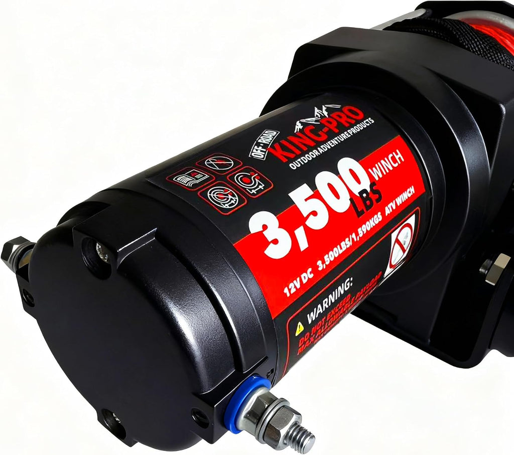 3500 lb ATV UTV Recovery Winch, 12V Electric Winch Kit with 1/4"×33' Synthetic Rope Wired Remote and Wireless