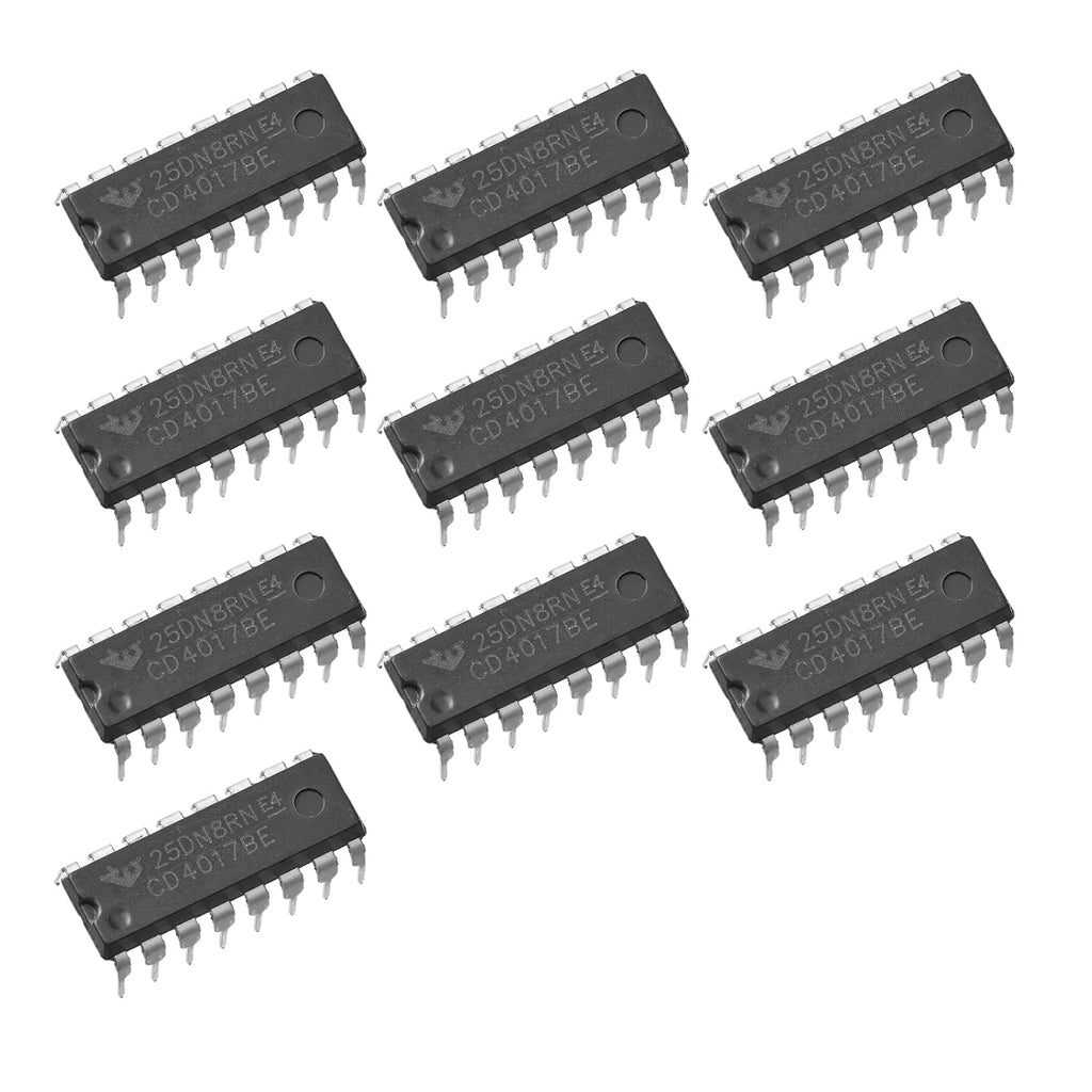 10pcs CD4017BE CMOS 10 Decoded Output Counter Divider,DIP-16.