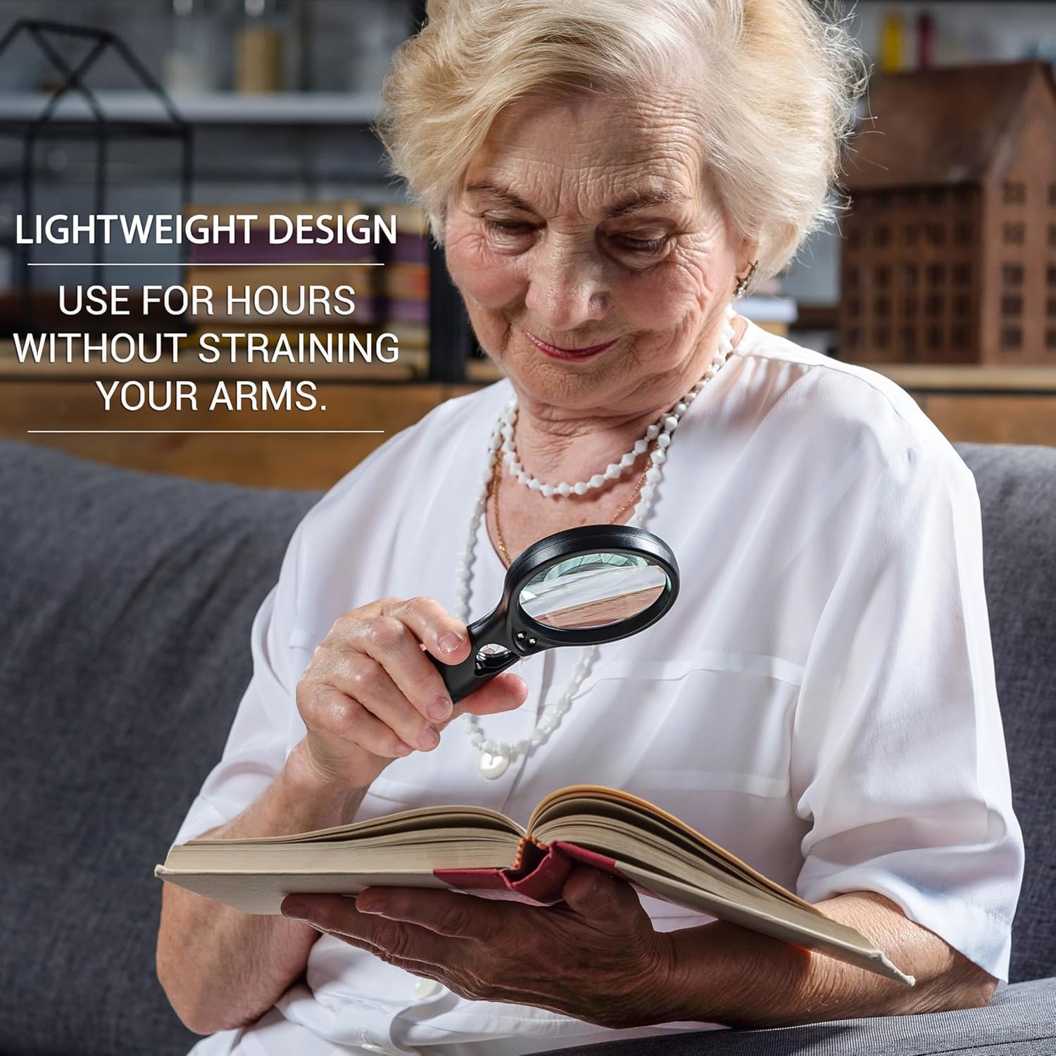 Magnifying Glass with Light, 3X Large Lens + 12X High Power Lens, Lighted Magnifying Glass Handheld Reading Magnifier