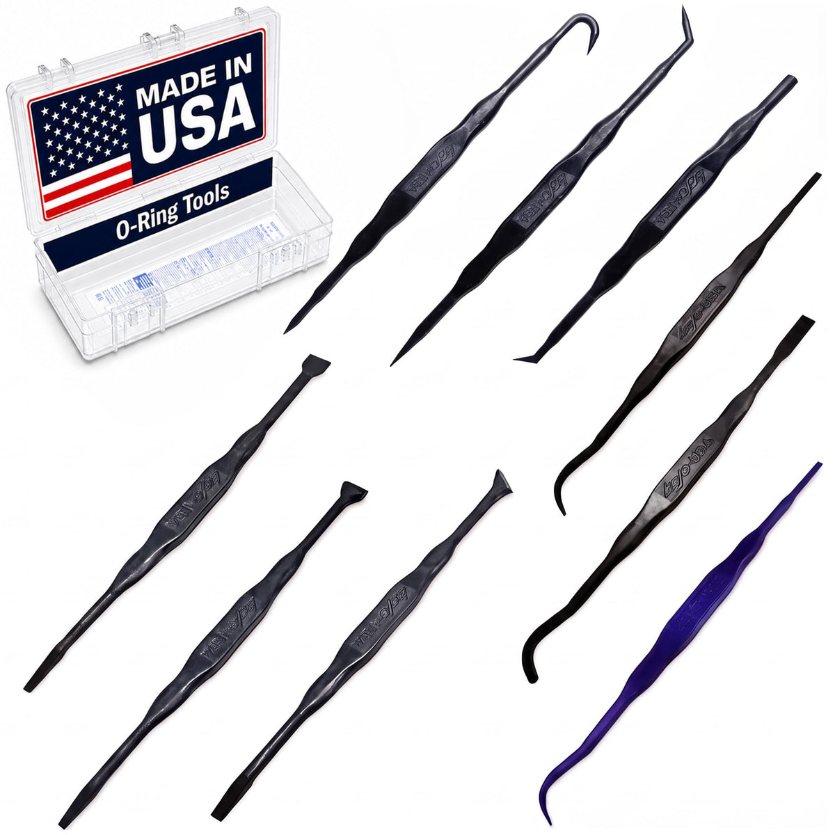 Bojo Tools Tool Kit, Heavy Duty Plastic 9-Piece O-Ring Set Hook Pick