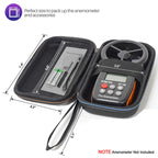 BTMETER Hard Travel Case Bag for Protect BT-100 Series Handheld Anemometer