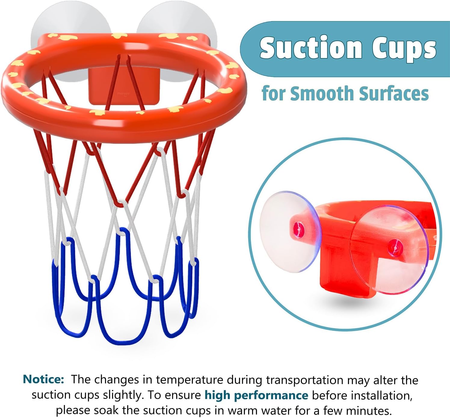 Bath Toys - Bathtub Basketball Hoop for Toddlers Kids with 4 Mold-Free Balls & Strong Suction Cup Basketball Hoop |