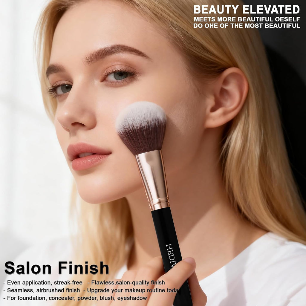 black Makeup Brushes Set 14 Pcs Professional, Synthetic Foundation Concealer Powder Blush Eyeshadow Brushes with 2