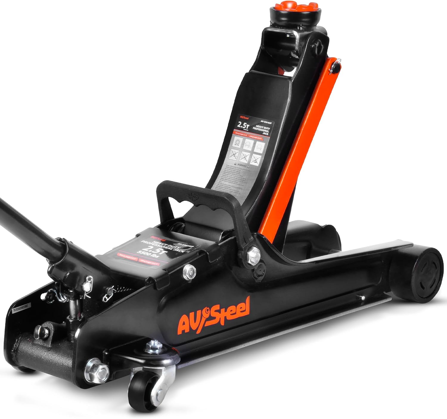 Low Profile Floor Jack 2.5 Ton (5000 lbs), Lift Range 3.4" to 14.6" for Cars & Sedans, Hydraulic Steel Jack with