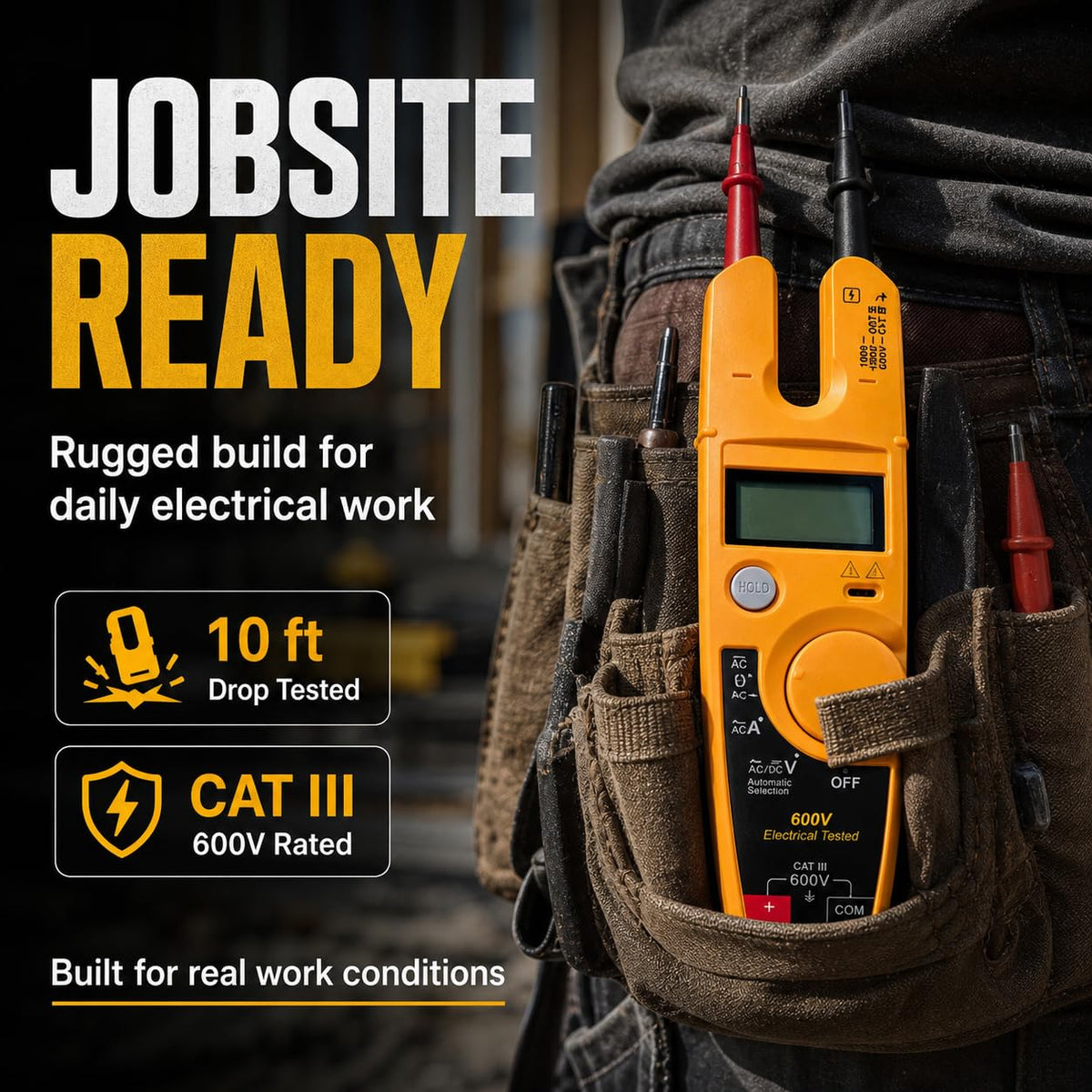 T5-600 Electrical Meter Compatible with Fluke Meter, 600V Electrical Tester