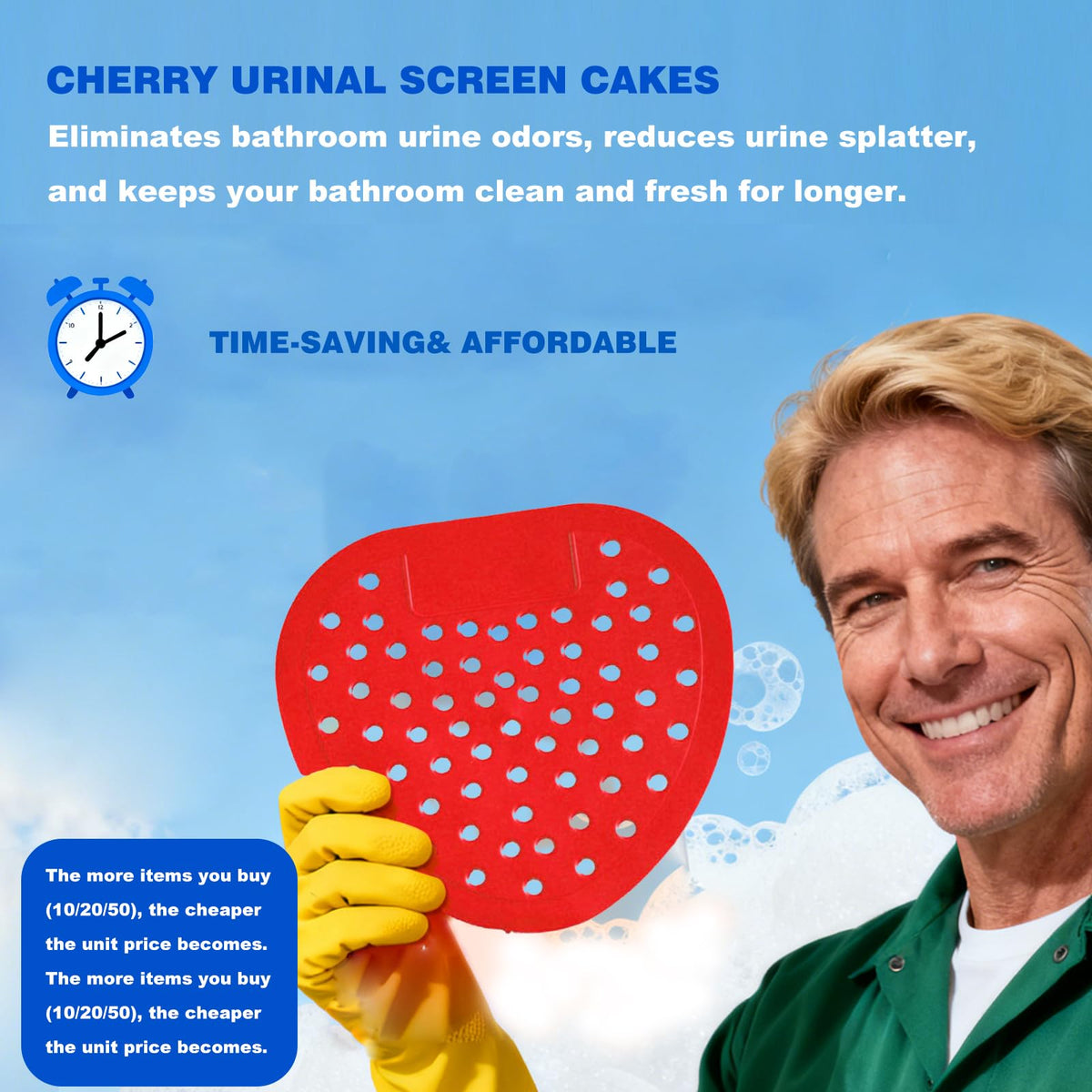 20 Packs Urinal Screen Deodorizer, Cherry Scented Urinal Pads