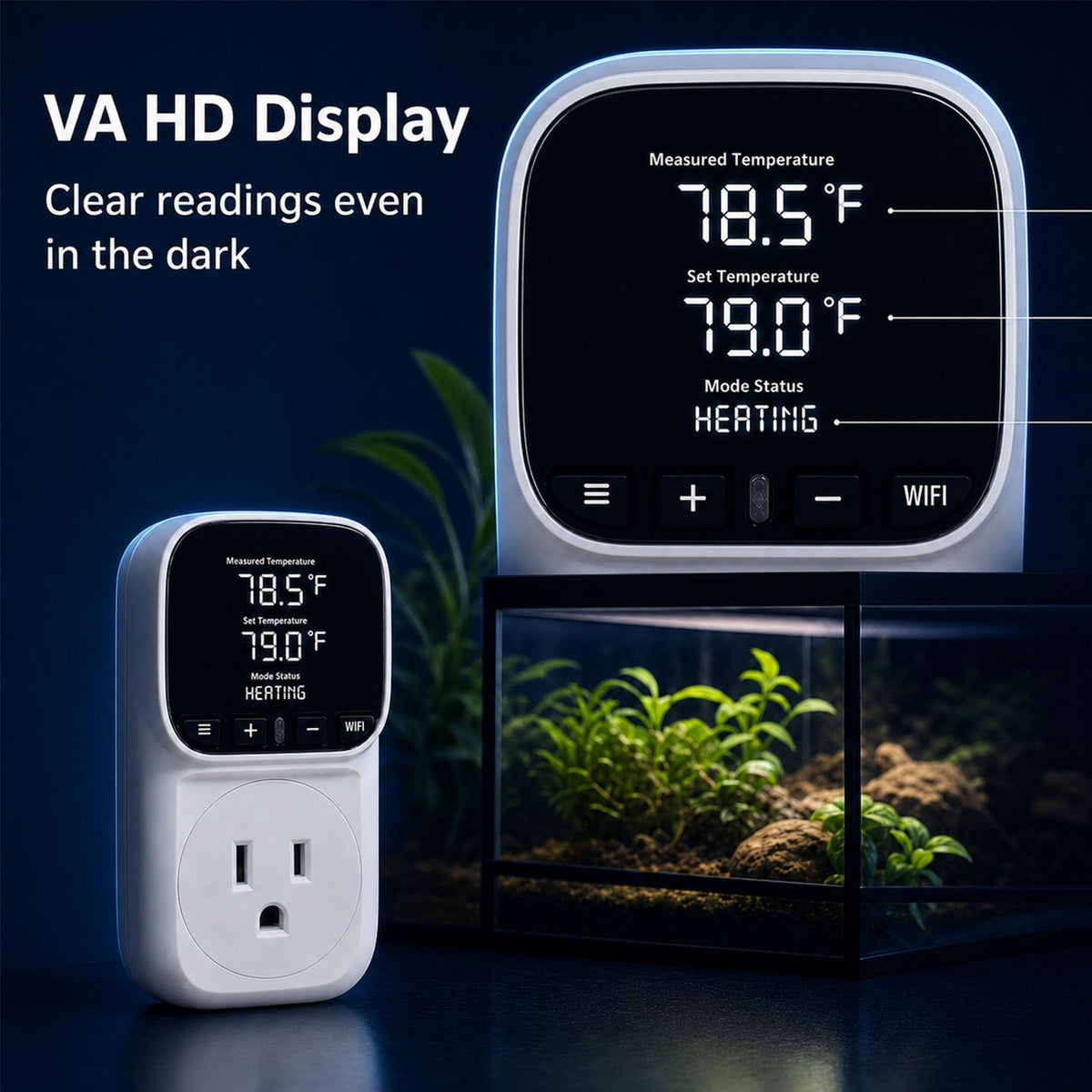 Lysvirath Smart WiFi Temperature Controller Outlet 15A/1800W Thermostat