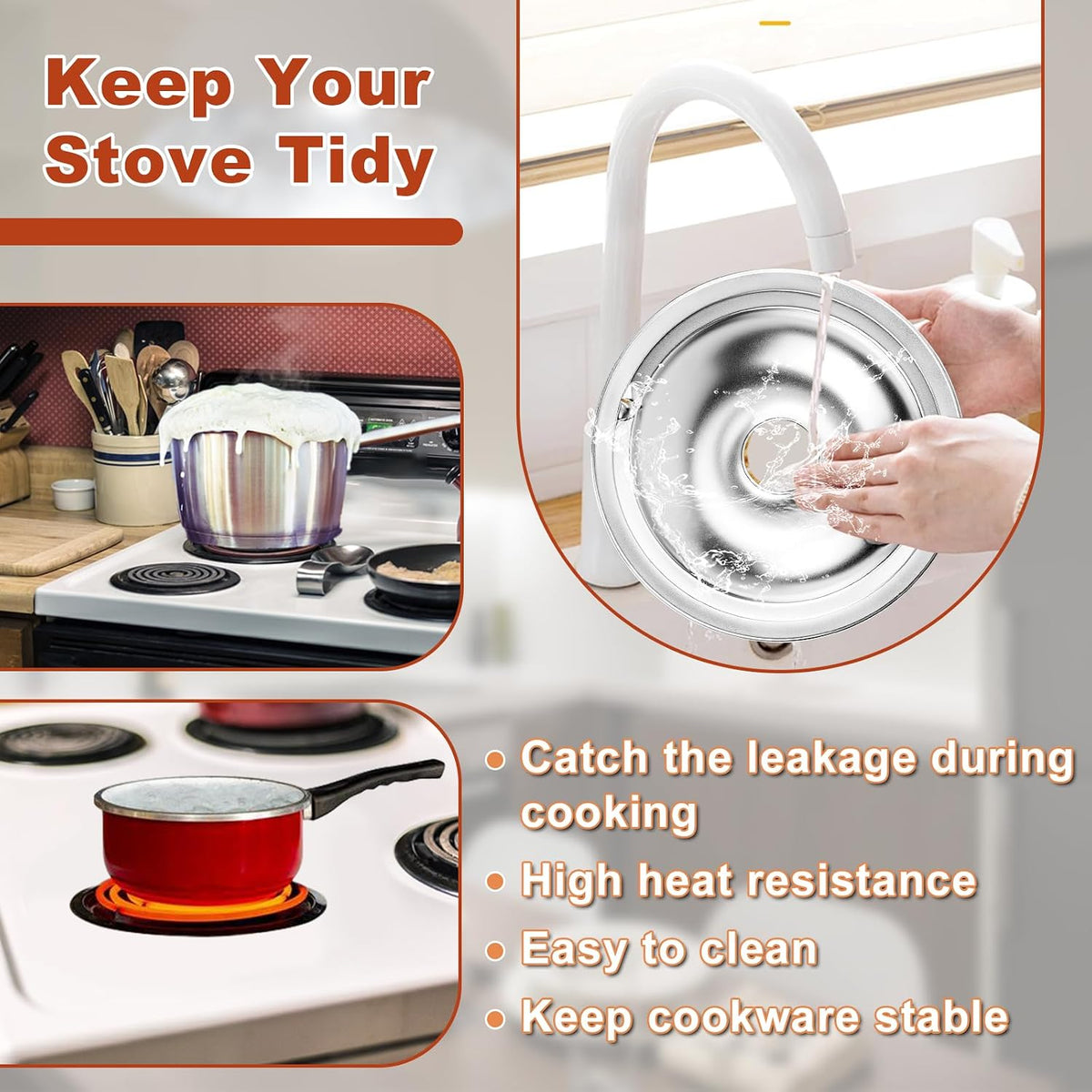 W10196405 W10196406 Electric Stove Burner Drip Pans & MP22YA Electric Range Burner Element Unit Set by Cenipar-Compatible with Whirl-pool Ken-more Ama-na Range Oven/Stove