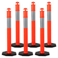 Delineator Post with Base 6 Pack, EliteEdge 45 Inch Portable Orange Traffic Delineator Posts Cones with Reflective