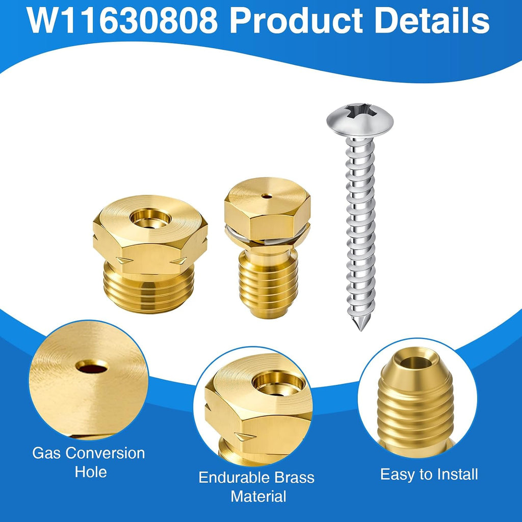 8PCS W11630808 Range Conversion Kit W11517377 for Whirlpool Gas/Oven Range