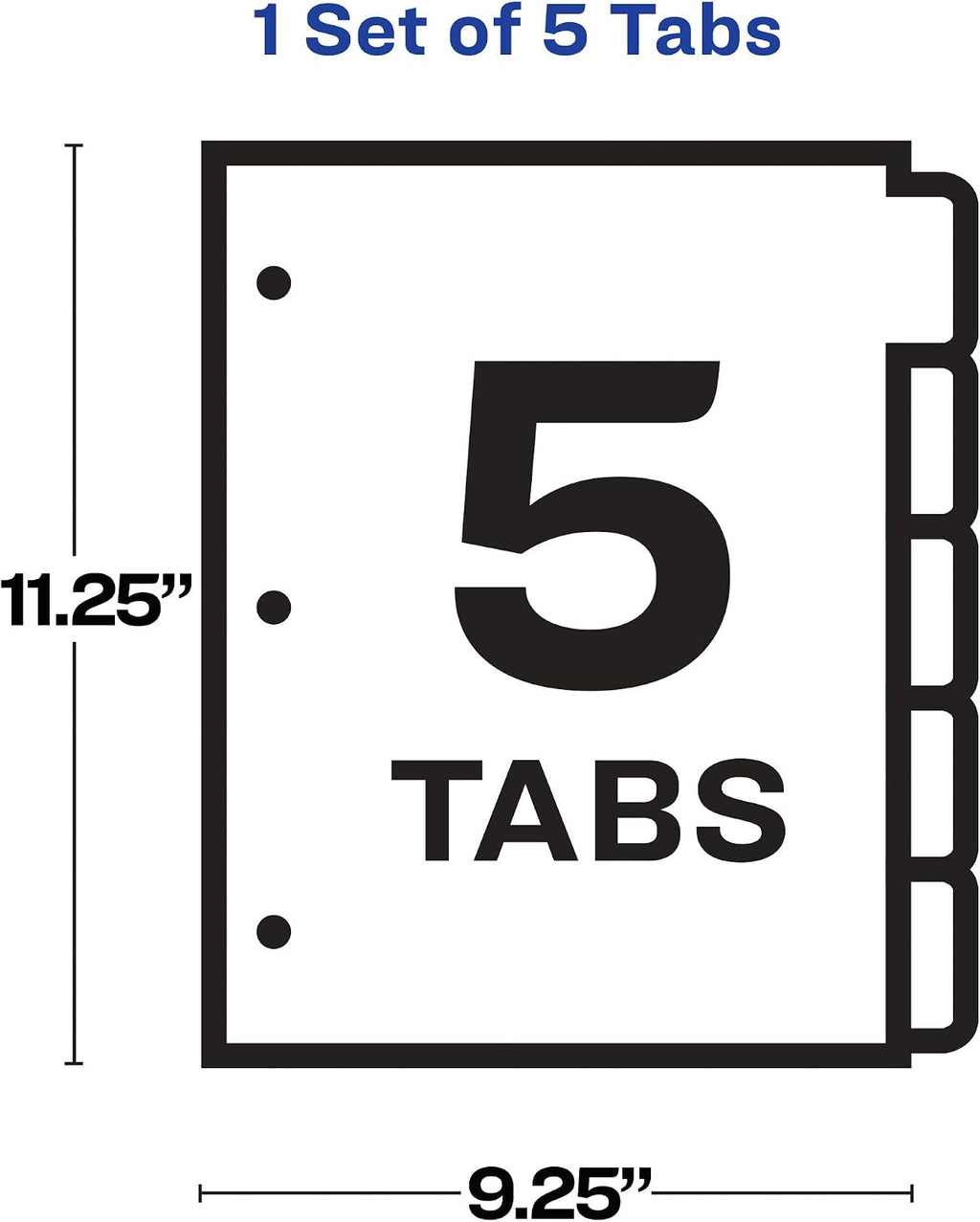 5-Tab Sheet Protector Dividers, Easy Print & Apply Clear Labels, Index Maker, White Tabs, 1 Set (75500)