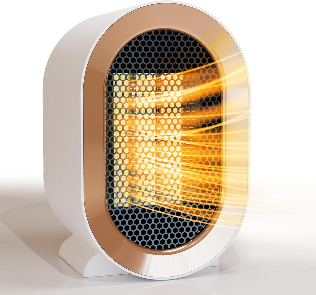 Indoor Electric Portable Space Heater, 1200W Personal Desk Heater, Fast Quiet Heating Ceramic with Thermostat for