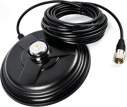 Heavy Duty NMO Magnet Antenna 6.1" Mount with 16.4ft RG58 Coaxial Cable | Magnetic Base for NMO Mobile Radio