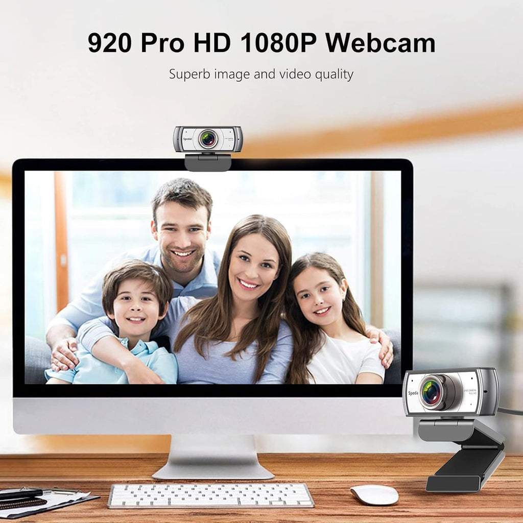 Wide Angle Webcam,120 Degree Large View Spedal 920 Pro Video Conference Camera, Full HD 1080P Live Streaming Web Cam