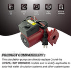 UPS26-150F Circulator Pump Cast Iron 115V 1/3HP Compatible with Grundfos