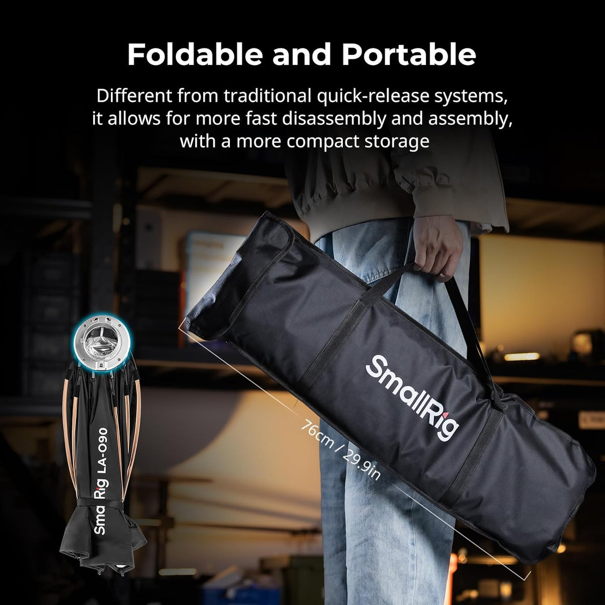 35" Bowens Mount Softbox Photography Lighting Kit, Quick Release | LA-O90 Portable Octagon Soft Box for SMALLRIG for