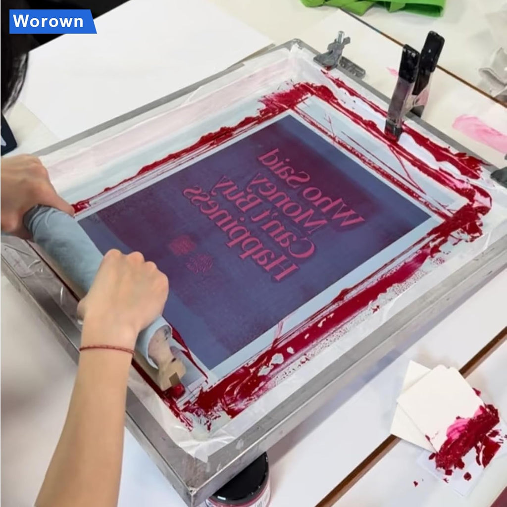 16 x 20 Inch Aluminium Silk Screen Printing Frame with 160 White Mesh and 1 Piece of 13.7 Inch Wooden Screen Printing