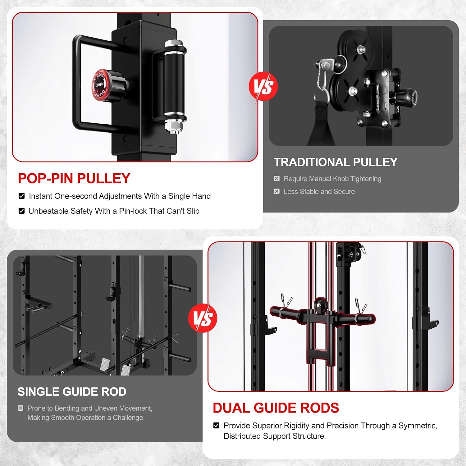 C12 Power Rack, 2000LBS Squat Rack with Cable Crossover System, Workout Cage with More Training Attachments for Home Gym