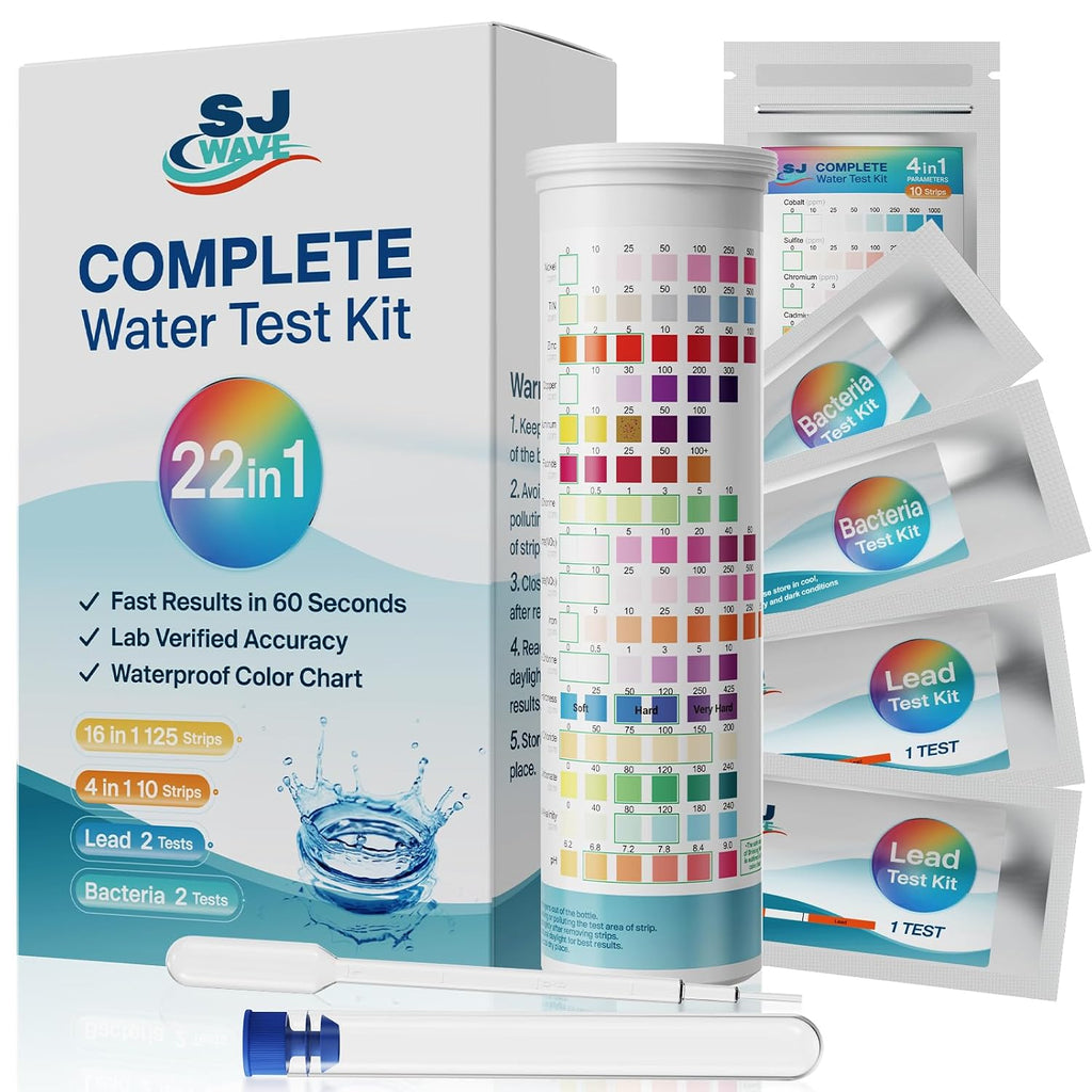 22 in 1 Water Test Kits - 125 Strips Drinking Water Test Kit, Home Tap and Well Water Tester for Bacteria pH Hardness