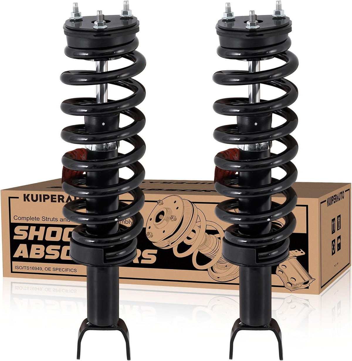 KUIPERAUTO Pair Front Struts w/Coil Spring Assembly Compatible with 2006-2008 Dodge Ram 1500 4WD 171111 Shock Absorbers