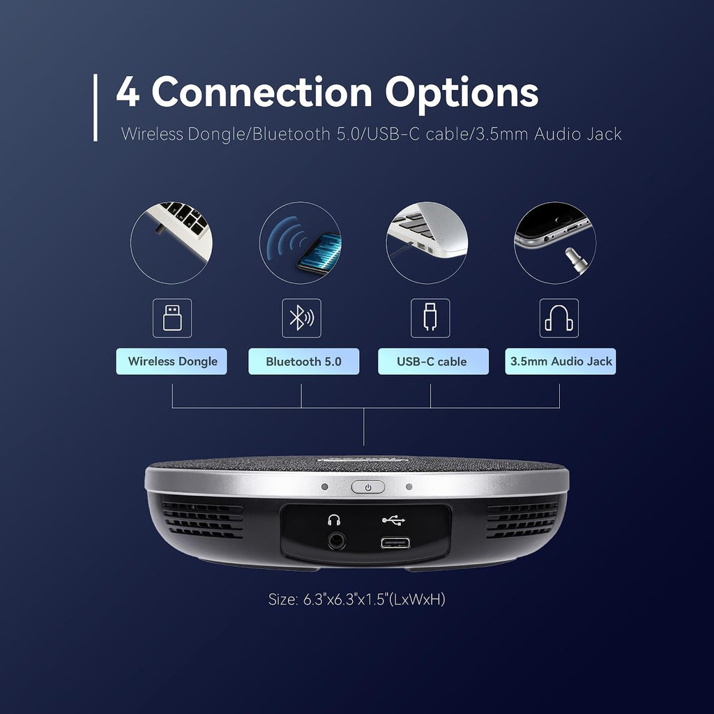 4K Conference Room Camera System with Gesture Control, AI Auto-Tracking PTZ Camera 5X Digital Zoom with Speakerphone