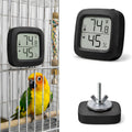 Bird Cage Thermometer,Parrot Cage Hygrometer,Pet Cage Temp Humidity Gauge,Easily Mounts on Cage,Clear Temp &