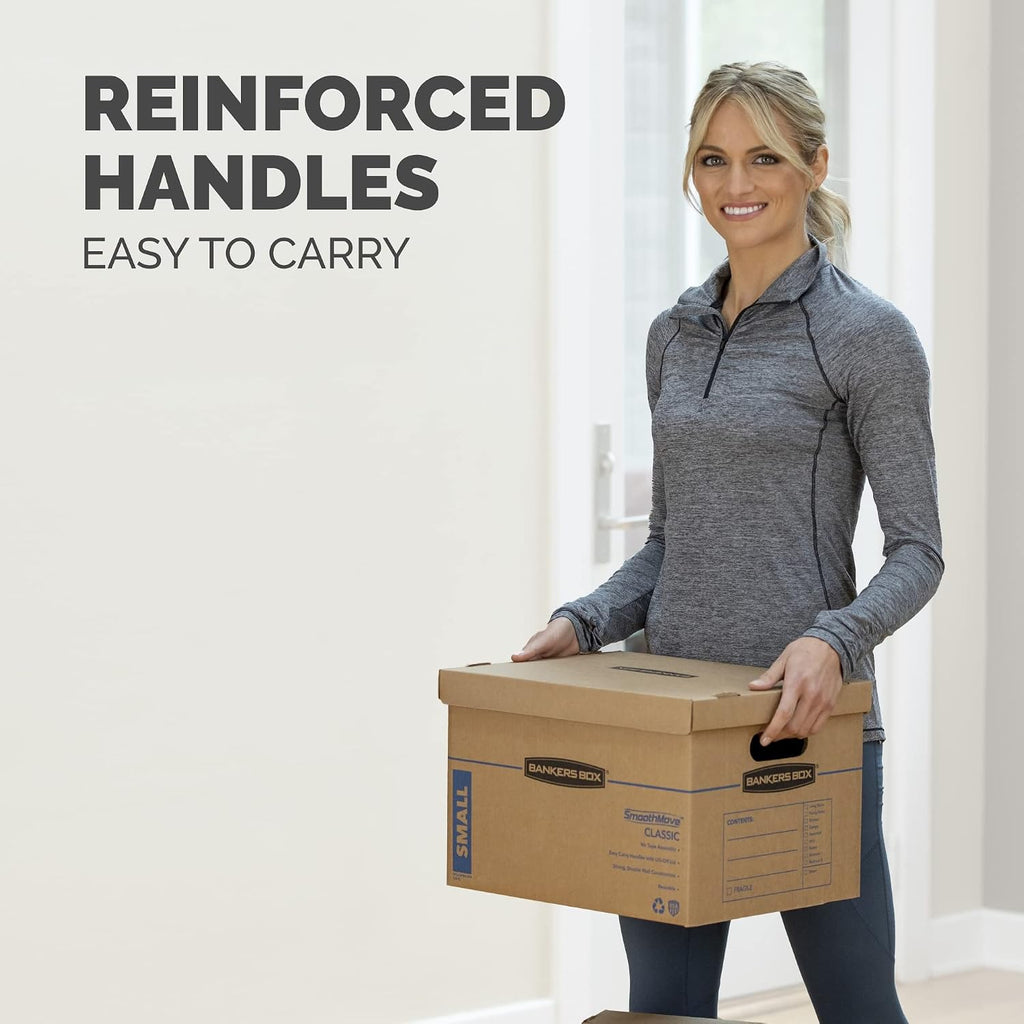 10-Pack Large Classic Moving Boxes with Reinforced Handles