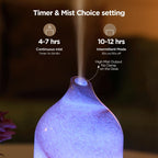 Essential Oil Diffuser Hand Blown Glass Aromatherapy Diffuser - Ultrasonic Cool Mist Scent Aroma Diffuser, Whisper