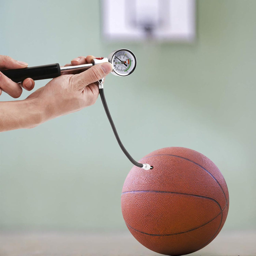 Ball Pump with Pressure Gauge, eBall Sports Ball Air Pump with Inflation Needles & Pressure Release Valve for