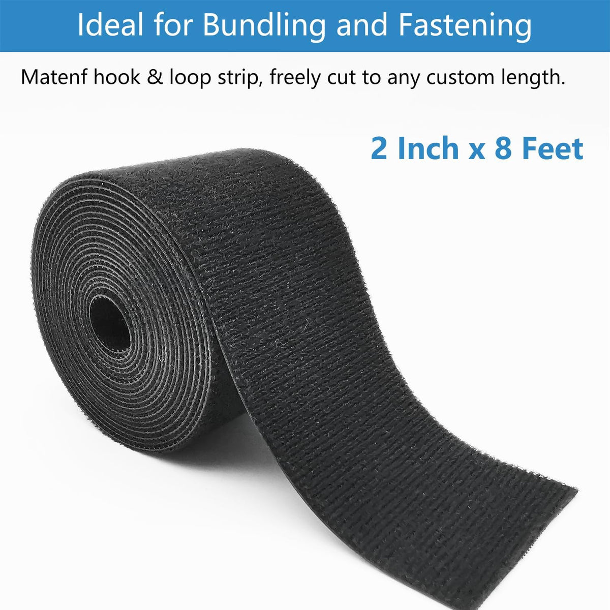Double-Sided Hook and Loop Straps, 2 Inch x 8 Feet