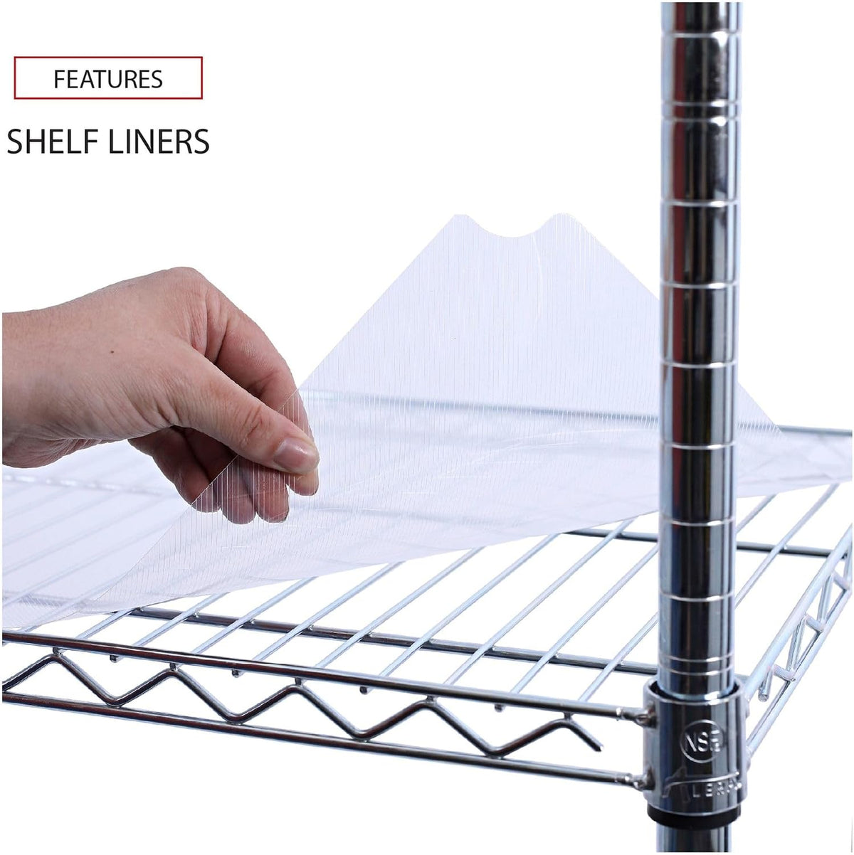 5-Shelf Wire Shelving Kit with Casters and Shelf Liners, 36w X 18d X 72h, Silver