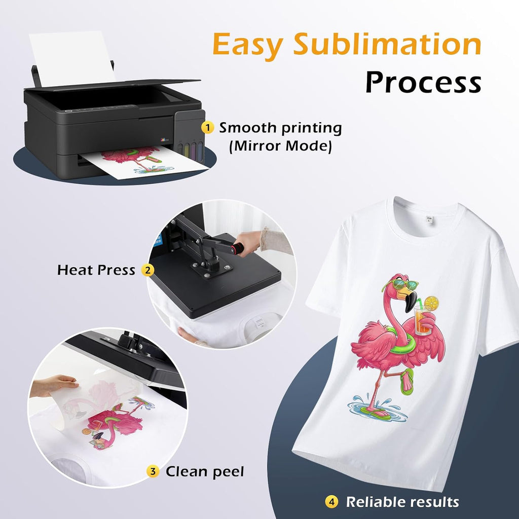 Sublimation Paper 8.5x11, 300 Sheets | Heat Transfer Paper for Inkjet Printer 125g with Thermal Sublimation Ink on