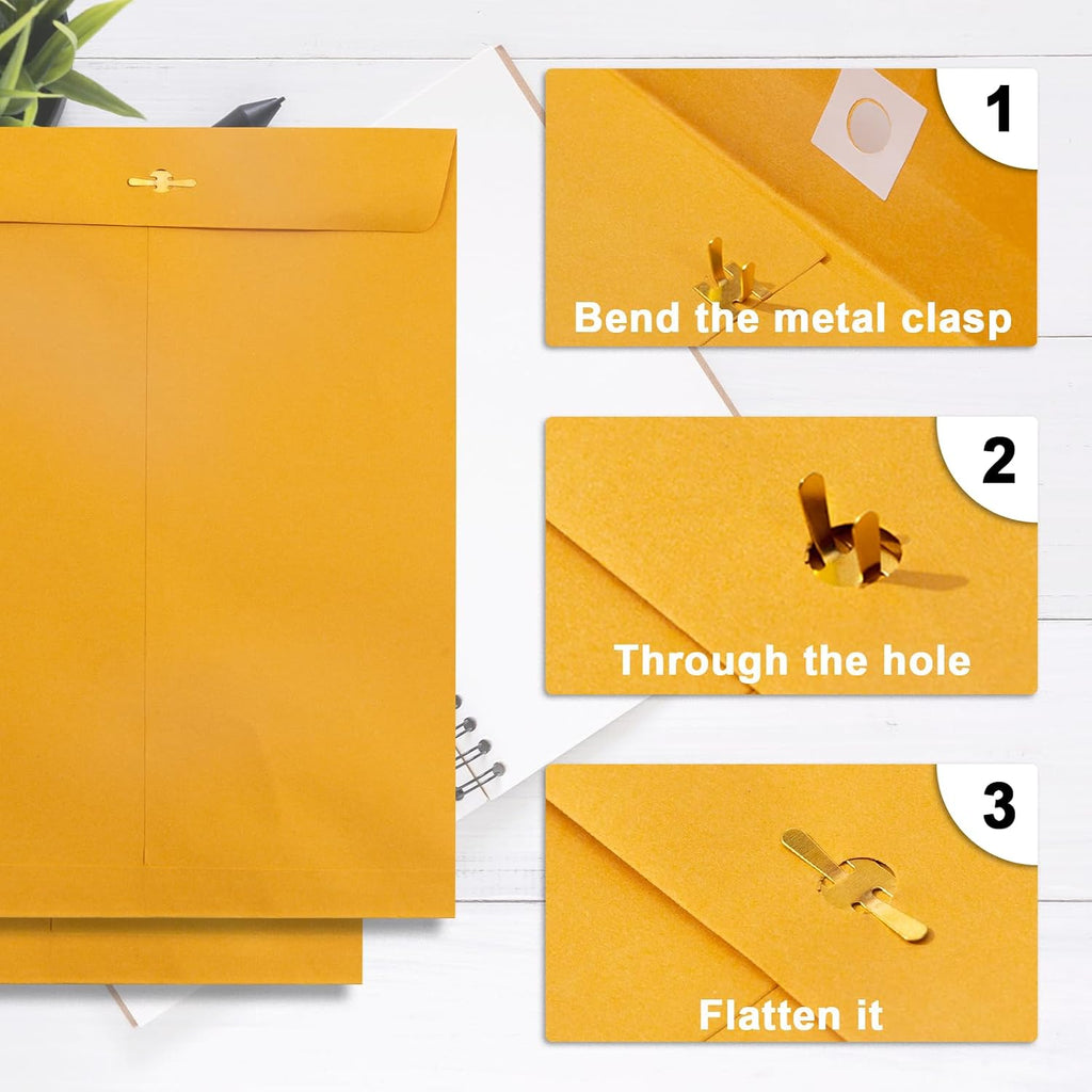 11.5 x 14.5 inch Clasp Envelopes, Manila, 100 Pack