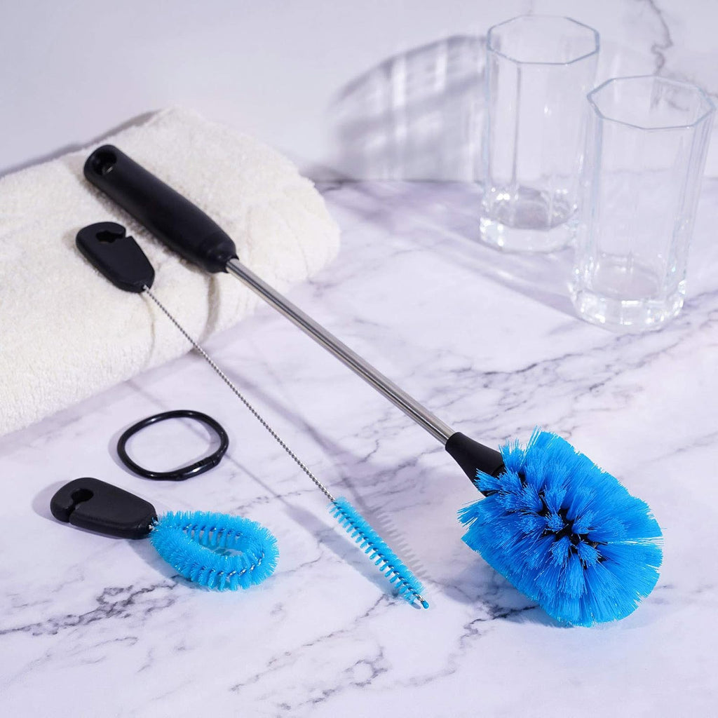 3-in-1 Water Bottle Brush and Straw Cleaning Set, Round Head | Non-Silp, Stainless Steel, Long Handle with