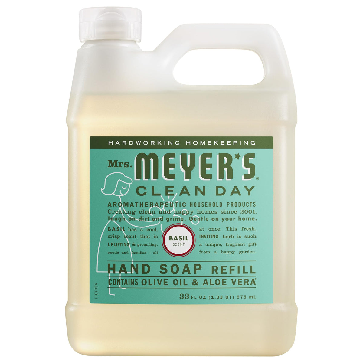 CLEAN DAY Liquid Hand Soap Refill, Basil, 33 fl oz