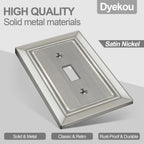Metal Wall Plate for Light Switch, Applicable to Single Toggle, 6 Pack