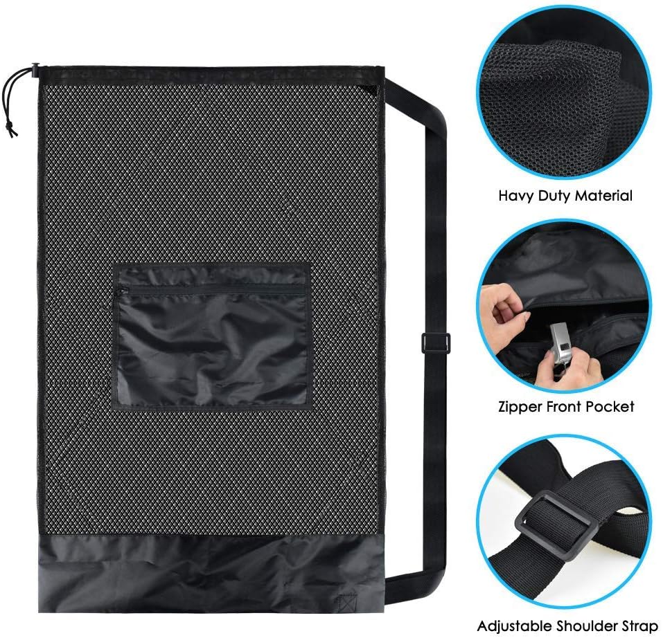 Extra Large Sports Ball Bag Mesh, 5PCS Soccer Ball Bag Heavy Duty Drawstring Bags, Team Work for Holding Basketball