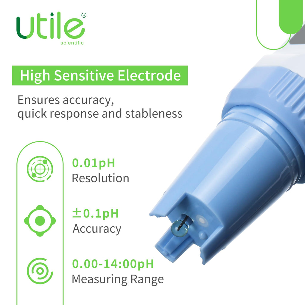Utile Pocket pH Meter Pro, ±0.01 Accuracy pH Tester Kit