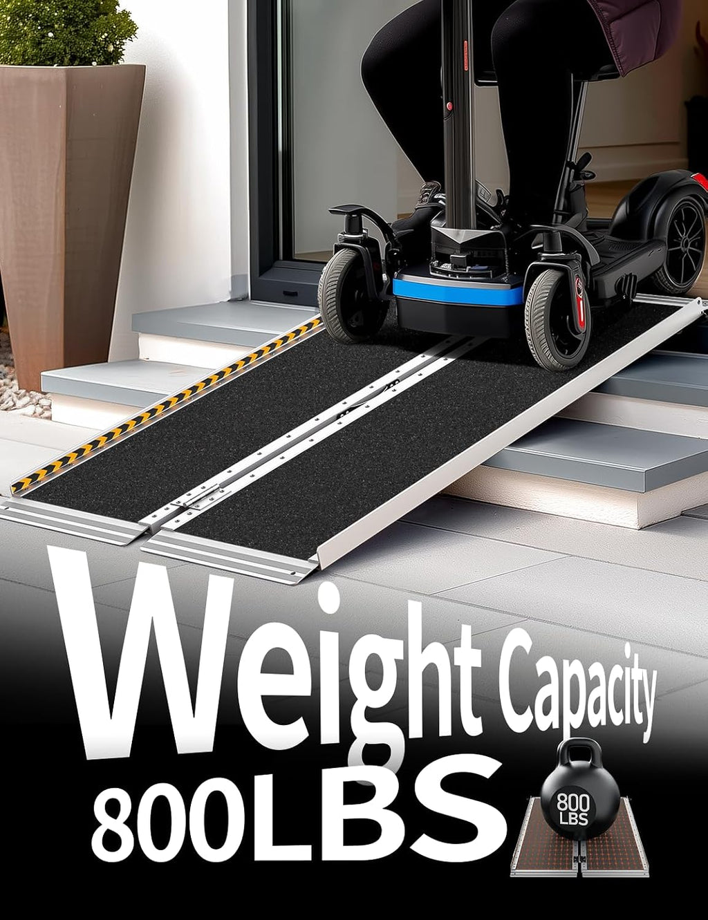 FACHNUO 3FT Portable Wheelchair Ramp for Home Steps, Non-Skid Aluminum Ramp