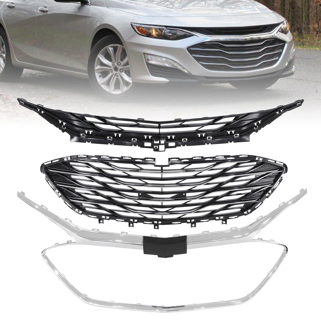 Kspeed 3PCS Front Bumper Grill Grille fit for 2019-2023 Chevrolet Malibu