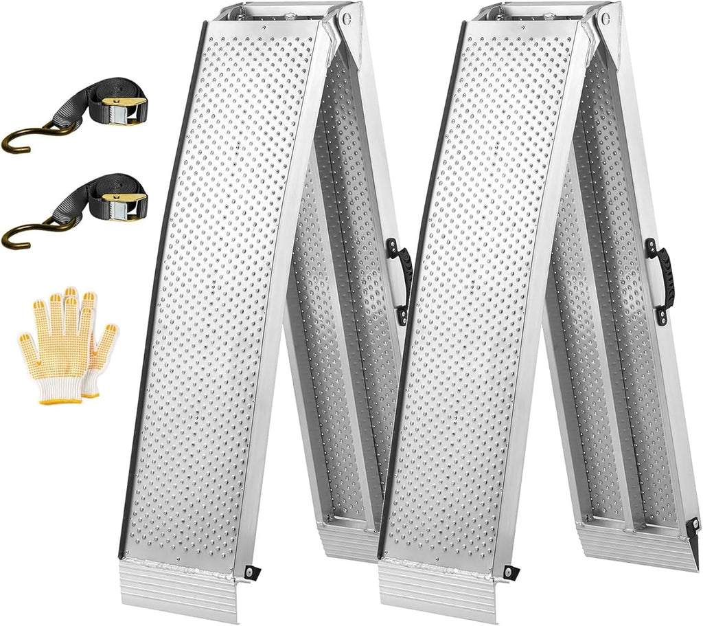 7.5FT Aluminum Truck Ramps, 1500lbs Capacity Folding Loading Ramps, 2 PCS Heavy Duty ATV Ramps for Pickup Trucks