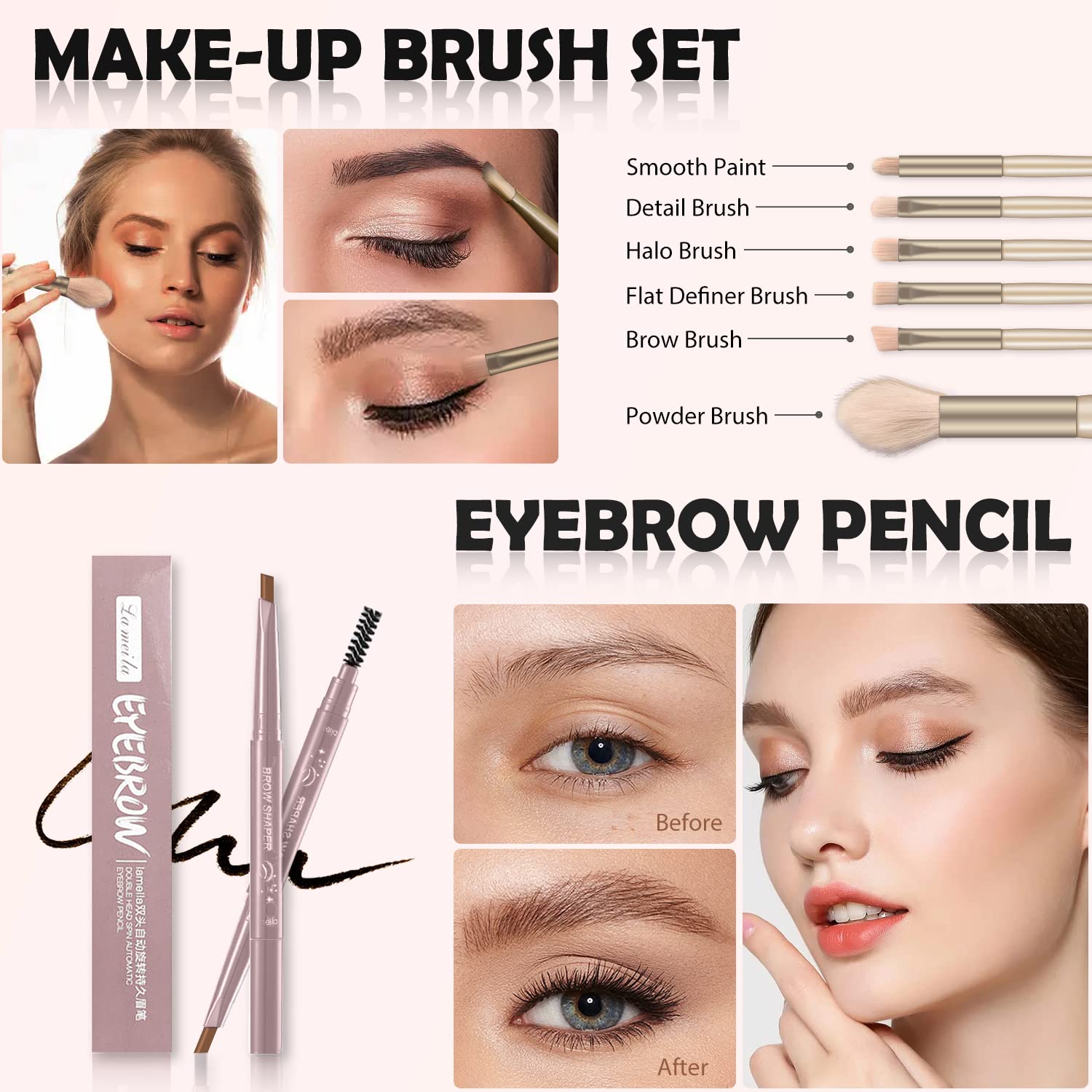 All in One Makeup Kit - Set for Women, Girls & Teens, Include 10 Colors Eyeshadow Palette, Lip Gloss, Eyebrow