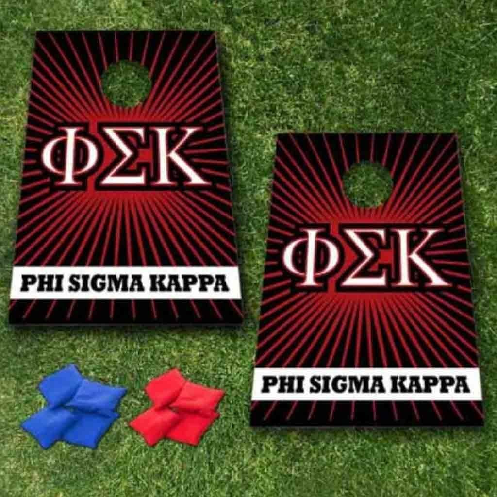 Cornhole Games - Phi Sigma Kappa Cornhole Bag Toss Game - Starburst - 8 Bags Included