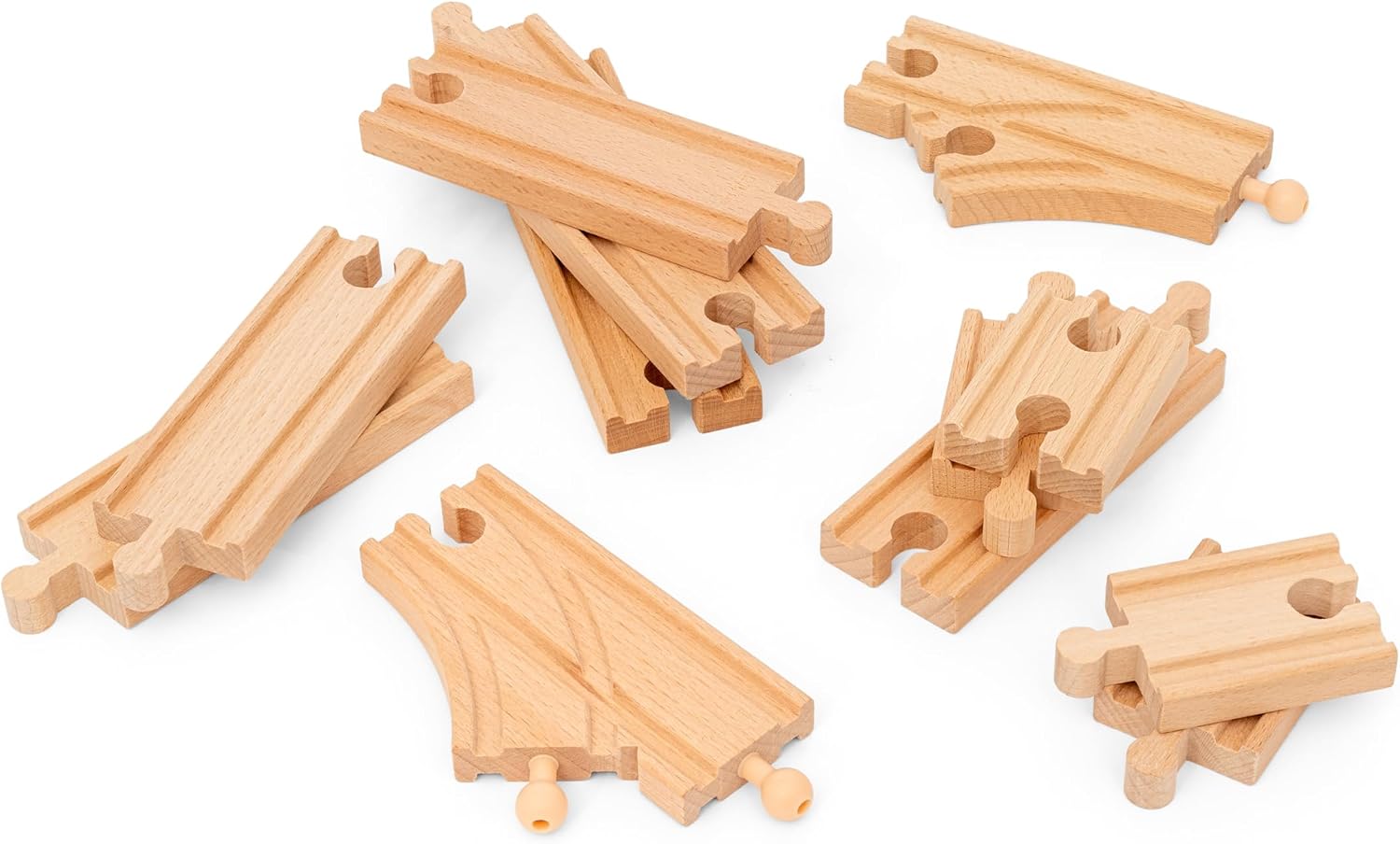 World – 36099 Starter Track Pack | 12-Piece Wooden Train Track Set for Kids Aged 3 Years Up