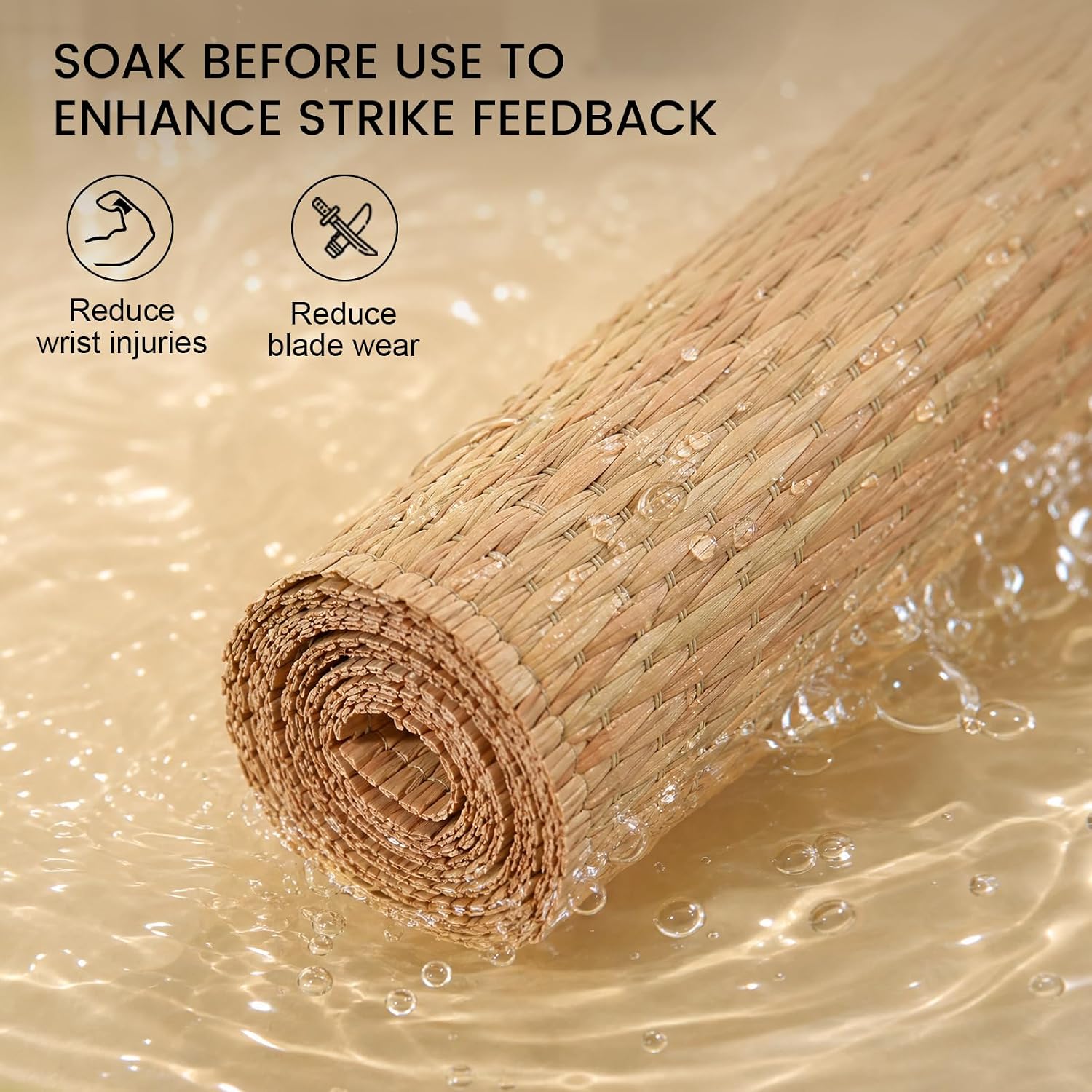 Tatami Mat for Sword Cutting, 5-Pack Authentic Igusa Tatami | 34x71 Inch Unrolled & Hand-Roll Modifiable for