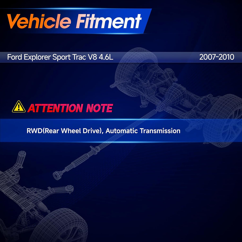 936-849 Rear Drive Shaft Prop Shaft Driveshaft Assembly [RWD, Automatic Transmission] Fit for Ford Explorer Sport Trac 2007 2008 2009 2010 4.6L, OE 7A2Z4R602M, 7A2Z4R602F
