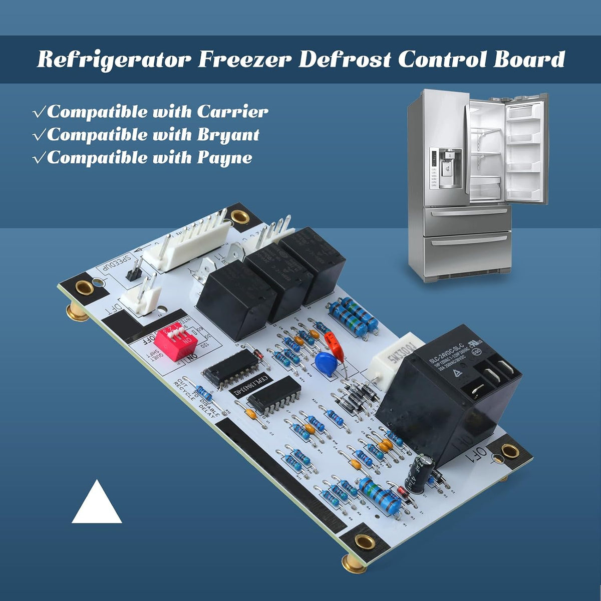 CEBD430433-10A Defrost Control Board Replacement for Carrier for Bryant for Payne Refrigerators Freezers, Replace HK32EA003 HK32EA008 CES0130076-00 1185790 CEPL130433-01 Control Board